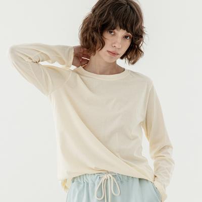 Kojeuneog Madeleine Basic Women'S Long Sleeve T-Shirt Lemon