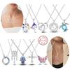 Necklace For Woman Wedding Fine Jewely 925 Silver Simple Basic Classic Butterfly Iris Heart Bear Cross Chain Necklace