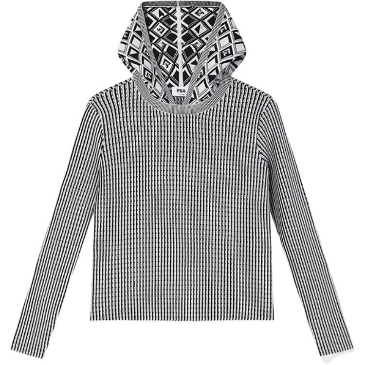 

FILA SS24 Woven Fashion Casual All-Over Print Hoodie Women Tops Black F11W414402F M