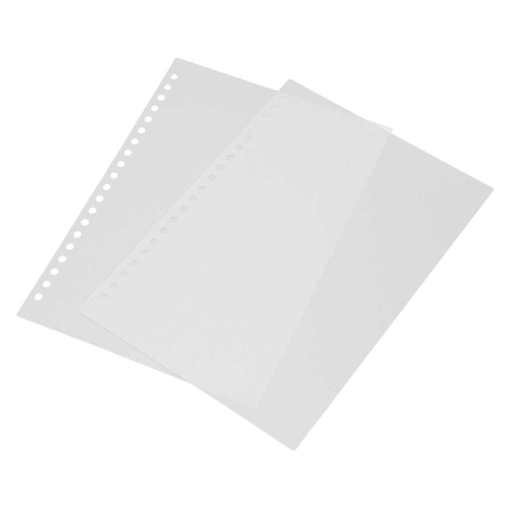 50Pcs Sheet Protector Paper Binding Cover Matte A5 20 Holes PP Plastic for Presentation White