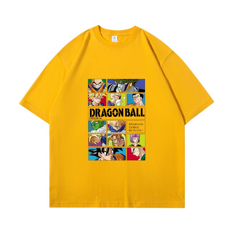 Dragon Ball Tshirt Mens Pure Cotton Casual  Round Neck Tshirt Short Sleeve Clothing Summer Sports Casual Short Sleeve Top