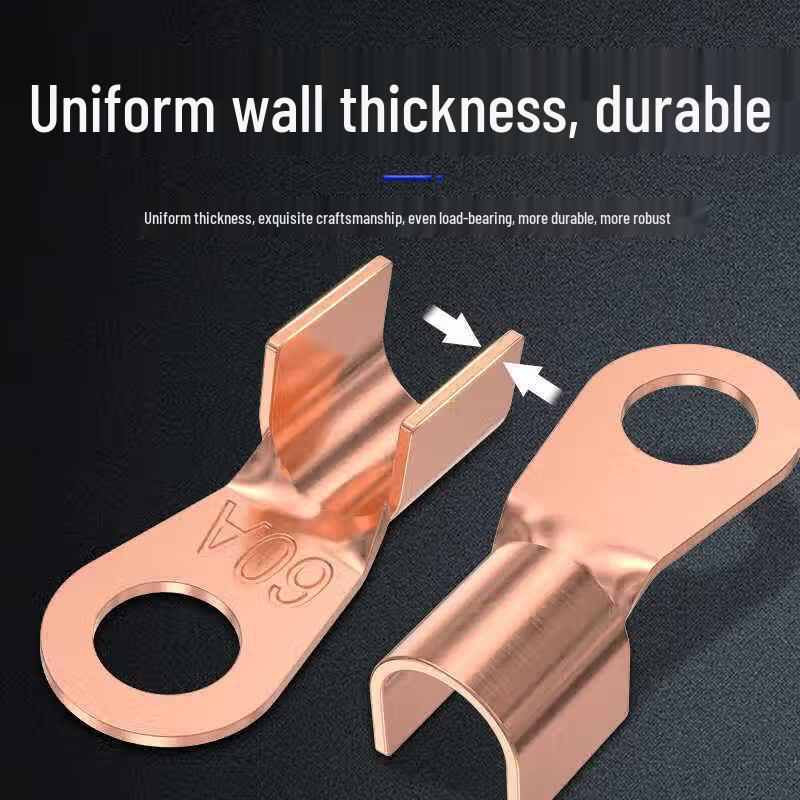 Meibaogu Red Copper Open-Barrel Ring Terminals