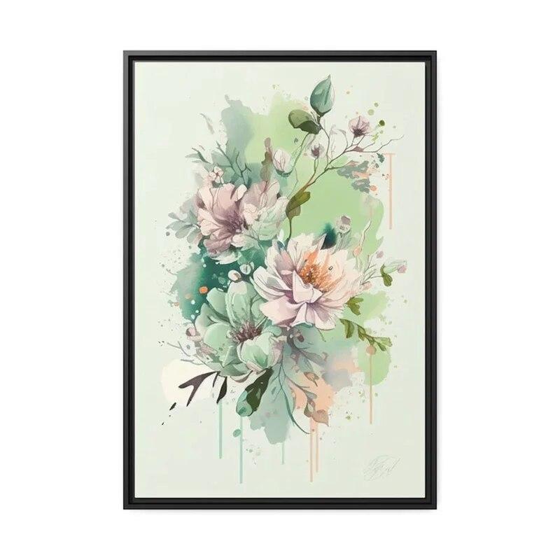 Arta florilor postere acuarela estetica flori colorate pictura pe panza imprimare pentru arta de perete decorare pentru casa decor camera de bucatarie