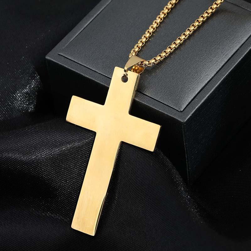 Simple Cross Necklace Pendant Men S Student Girlfriend Couple Personalized Hip-Hop Women S Titanium Steel Jewelry