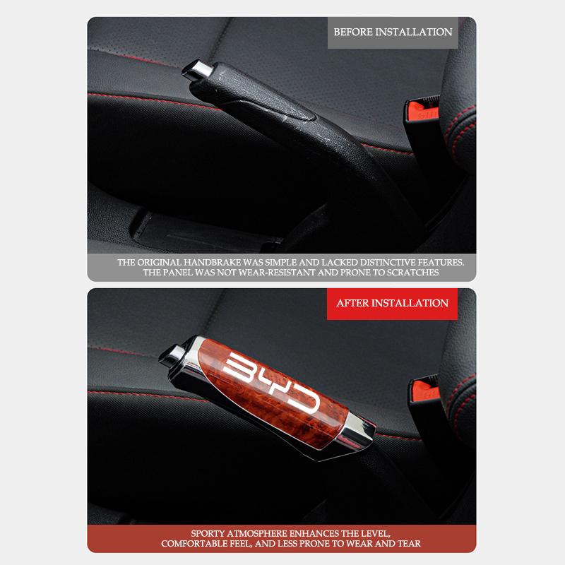 Car Handbrake Grip Carbon Fiber Anti-slip Protect Cover Decoration For BYD Atto F0 G3 I3 Ea1 F3 E6 Yuan Plus Song Max Tang Dmi