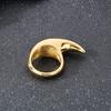 Kalen Creative Gold Color Men's Ring Hip Hop Shiny Stainless Steel Jewelry Chunky Curved Hook 6 Charms Finger Accessories Gift