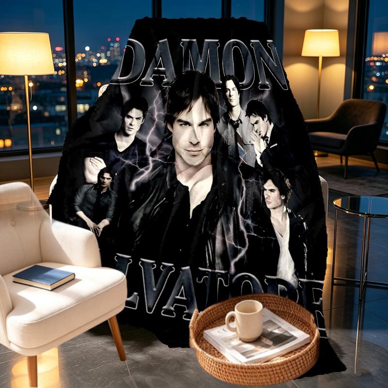 Damon Salvatore Print Blanket - Soft & Comfortable, for Bedroom, Travel, Sofa, Home Decoration - Birthday Christmas Gift for Friend