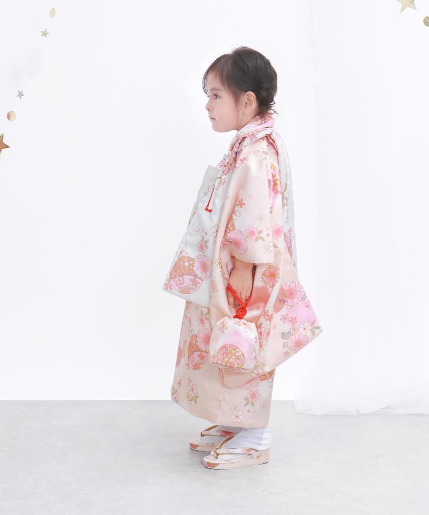 Kimono Haori Full Muted Color B Kasumidaidai No Mari [KYOETSU] [Kyouetsu] Shichi-Go-San 3-year-old Girl's Set, Jacket, Accessories, Set, 754, (7.