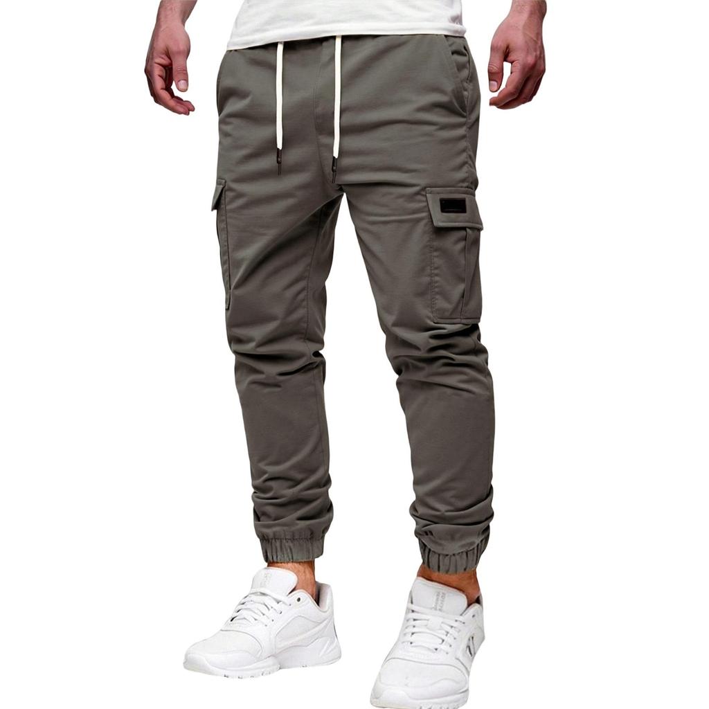 Męskie Amerykańskie Luźne High Street Rekreacyjne Sportowe Więcej Kieszeni Spodnie Robocze