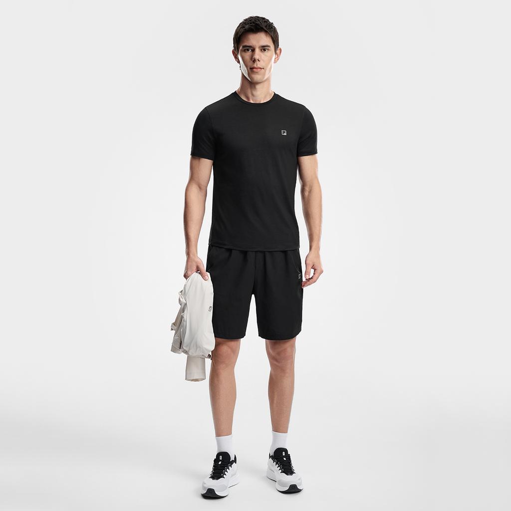 Fila Fitness Minimalist Sports Training Comfortable Versatile Breathable Short Sleeve T-Shirt Men Tops Black A51M621109FBK