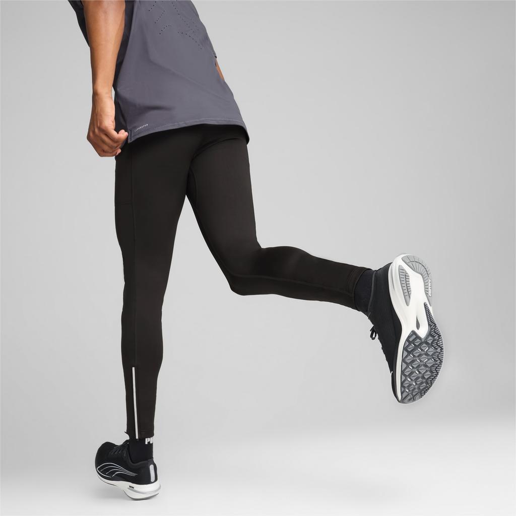 Puma Run Brushed Tights Solid Color Sports Logo Casual Pants Men bottoms Black 526319-01