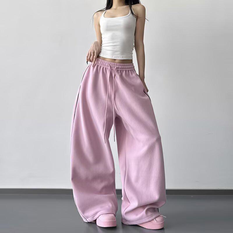 Pantalones de chándal anchos con cordón para mujer - Casual, Adelgazantes y con caída Estilo 2026