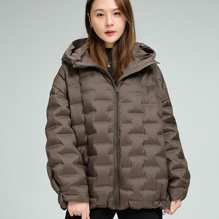Doudoune Femme Décontractée Ample Oversize Automne Hiver Vêtement d'Extérieur Manteau à Capuche