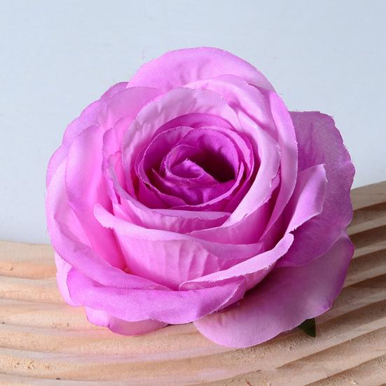 2 Pcs Realistic Artificial Rose Flower Heads Faux Silk No Stem Rose Heads