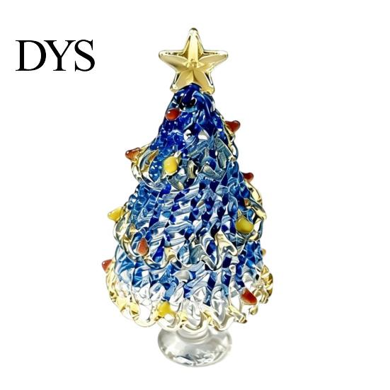 Glass Ornaments for Winter Decor Glazed Christmas Tree Figurine, Pulled Wire Desk Decor, Festive Table Centerpieces Holidays Mini Holiday Tabletop