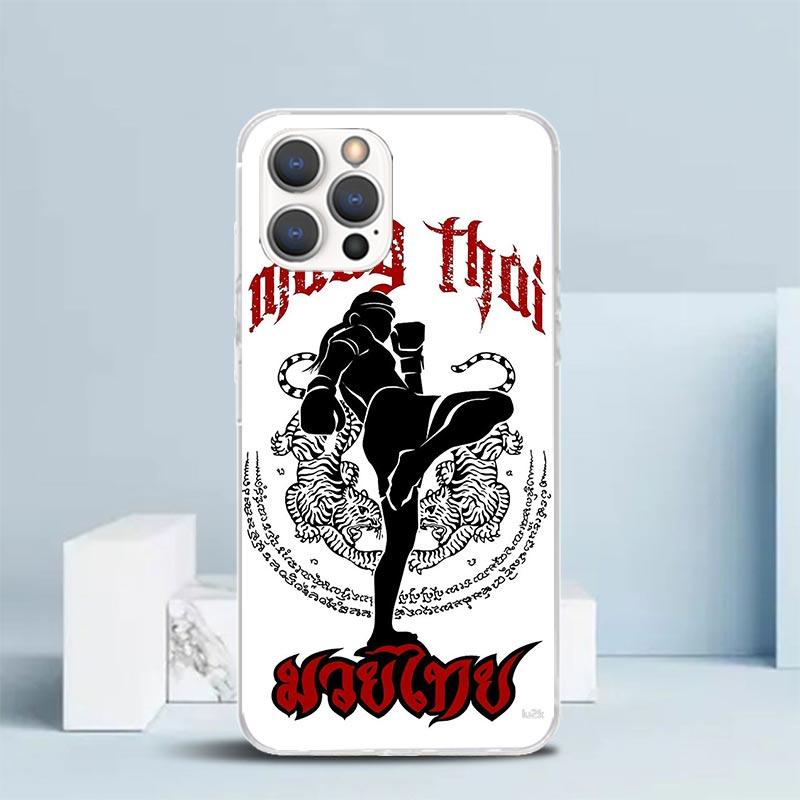 Muay Thai Fight Boxing Phone Case For IPhone 16 17 Air 16E 15 14 Plus 13 Mini 12 11 Pro Max 7 8 + SE 2020 Soft TPU Back Cover 16