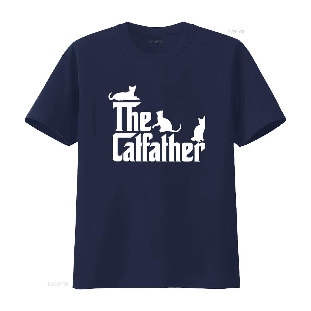 The Cat Father T Shirt Funny Dad Owner Fathers Day Classic Daddy Lover  vintage Washed homme Soft Slightly Comfortable Unisex