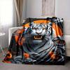 1pc Tiger Print Blanket Lightweight Flannel Blanket Throw Blanket For Sofa, Bed, Travel, Camping Yy2509026190