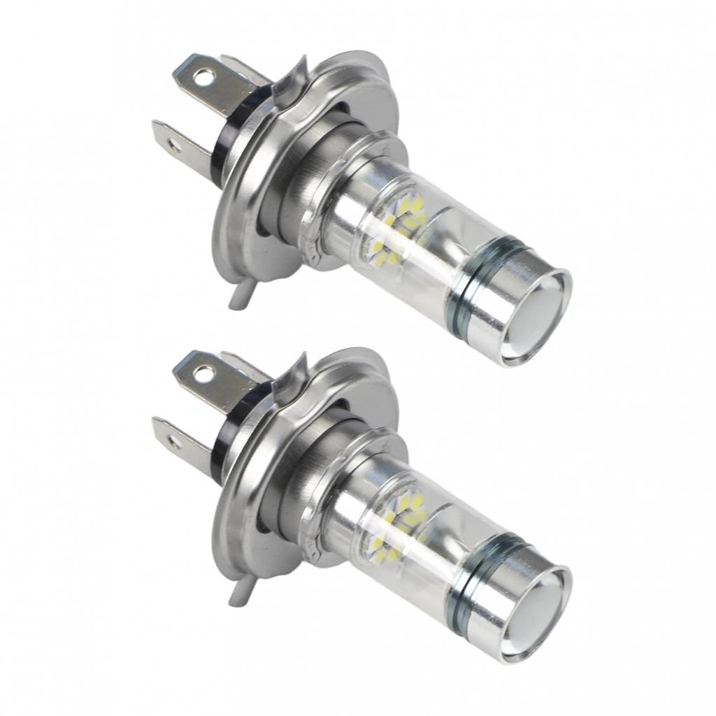 2Pcs/Set LED 100W/H4 8000K/20 LED White Two Bulbs Head Light High Low Beam Lamps