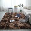 Soft Fluffy Plush Tie-Dye Carpet Gradient Long Fine Hairs Fabric Bedside Mat Rug For Girl's Bedroom Non-Slip Mat Home Decor