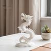 Artistic Dragon Sculpture 3D Printed Chinese Figurine, Collectible White Statue, Feng Shui Statue Decoration for Home Office