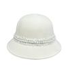 Elegant fashion celebrity style pearl wool bucket hat women autumn and winter British top hat travel temperament basin hat