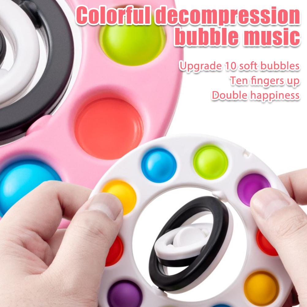 3D Flip Gyroscope Push Bubble Metal Looking Gyroscope Bubble Toys for Stress Relief Sensory Toy Party Favor for Kids