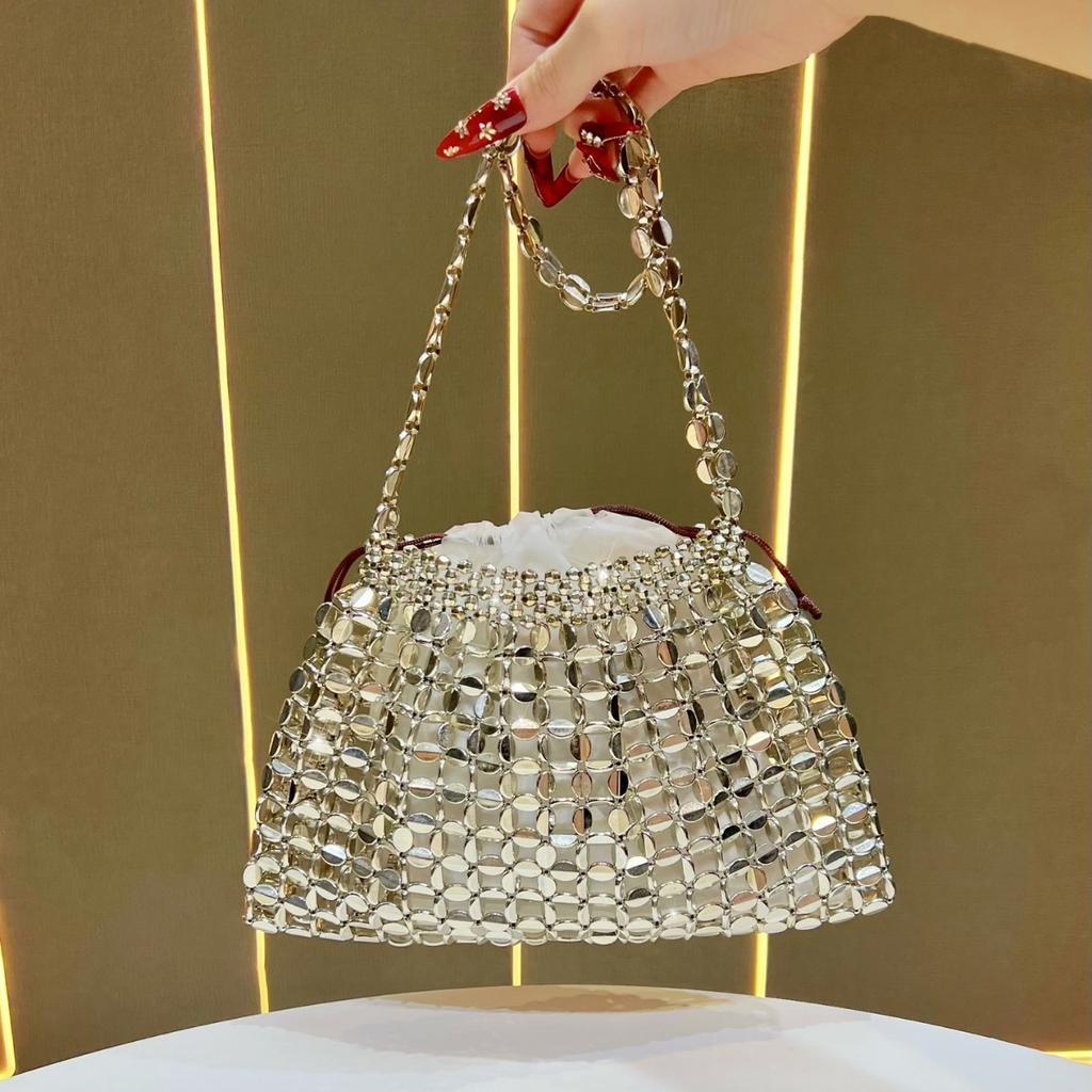 Crossbody Single-shoulder Bag, Banquet Women's Bag, Woven Hollowed-out Bag, Simple and Niche Handbag