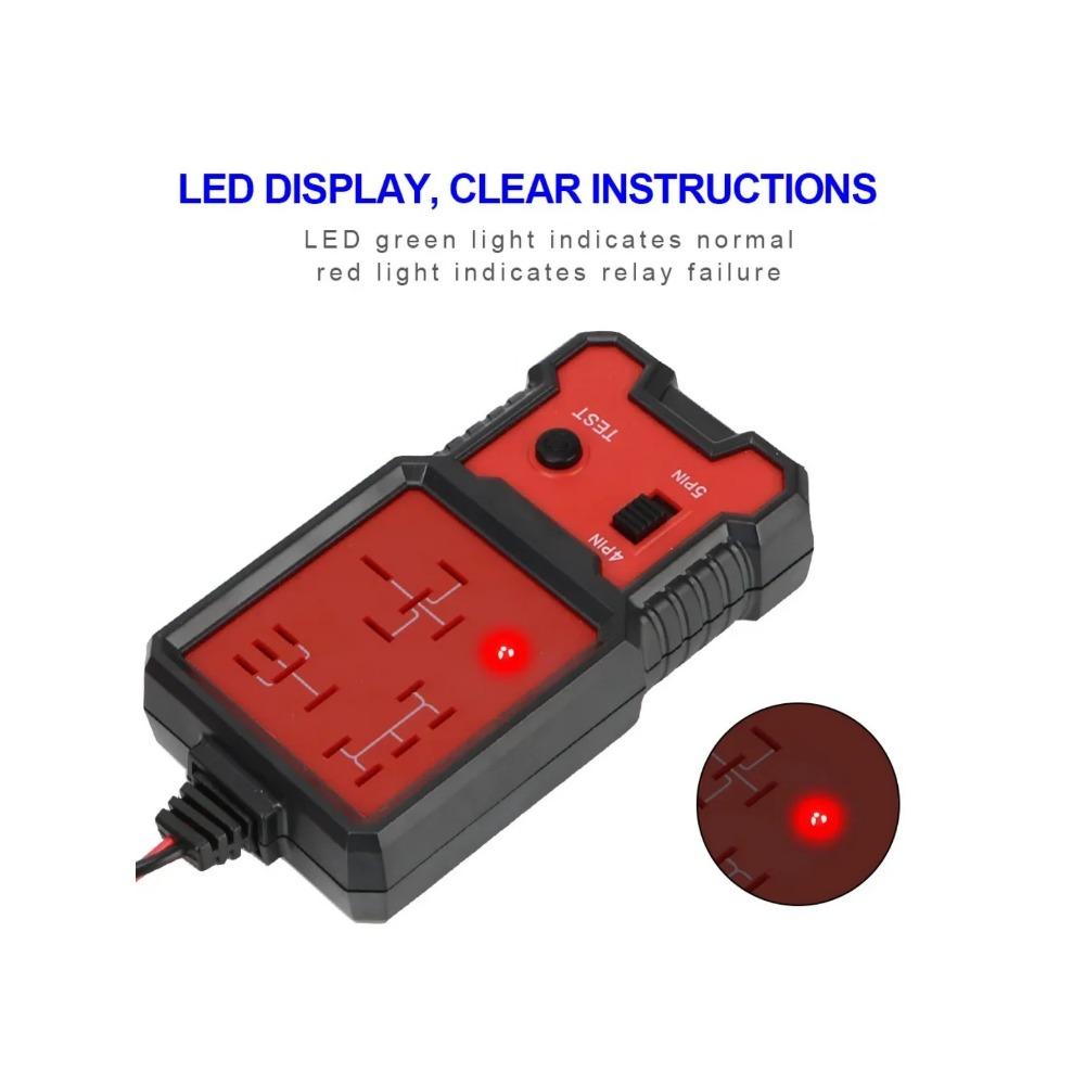 Autorelais-Tester Spannungsprüfer Universell 12V Autobatterie-Prüfer Kfz-Elektronik-Relais-Tester LED-Anzeigeleuchte