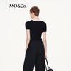 MO&Co. Color-block Trim Short Sleeve Knit Top