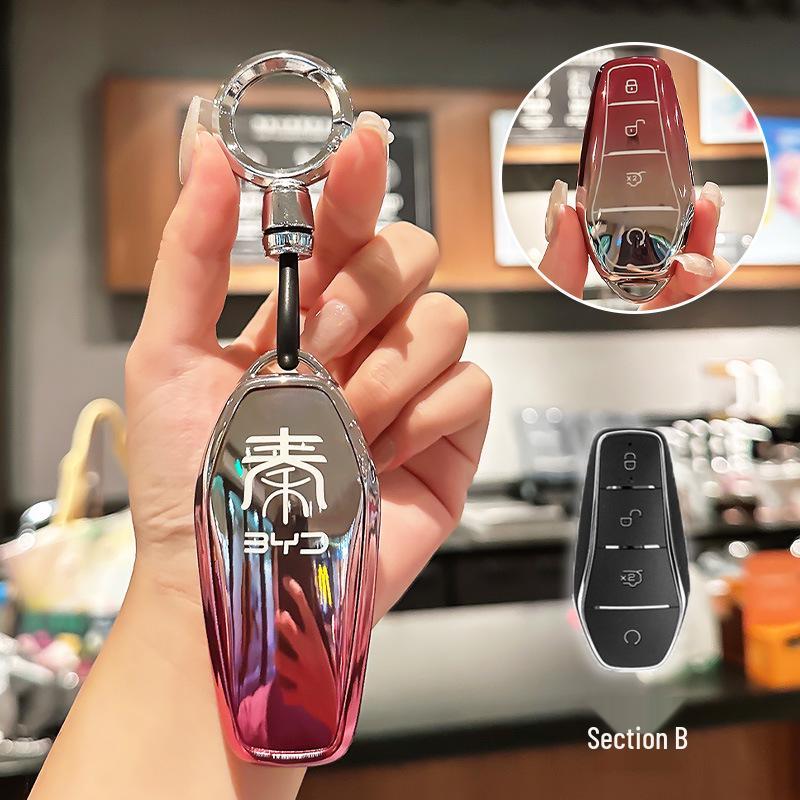 BYD Key Case for Han, Dolphin, Seagull, Mini, Yuan, Tang, Song Pro, and Qin Plus.