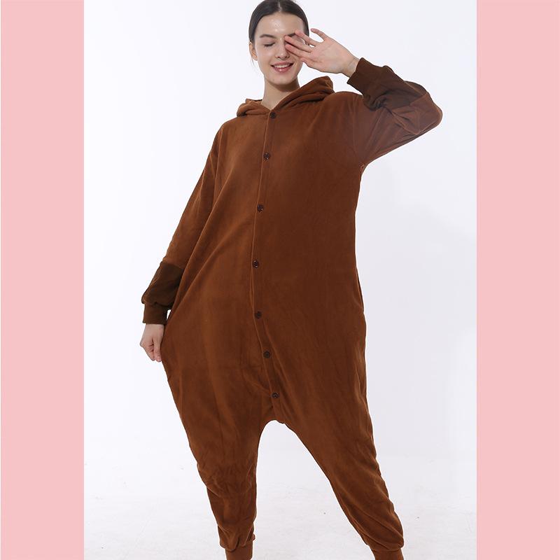 

Мультяшные Кофейные Оригинальные Пижамы Ibe, Женские Зимние Утепленные Флисовые Оригинальные Пижамы Ibe S