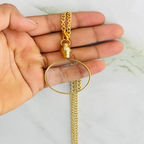 Solid Brass Magnifying Glass Pendant Miniature Steampunk Charm Birthday, Anniversary, Wedding Gift
