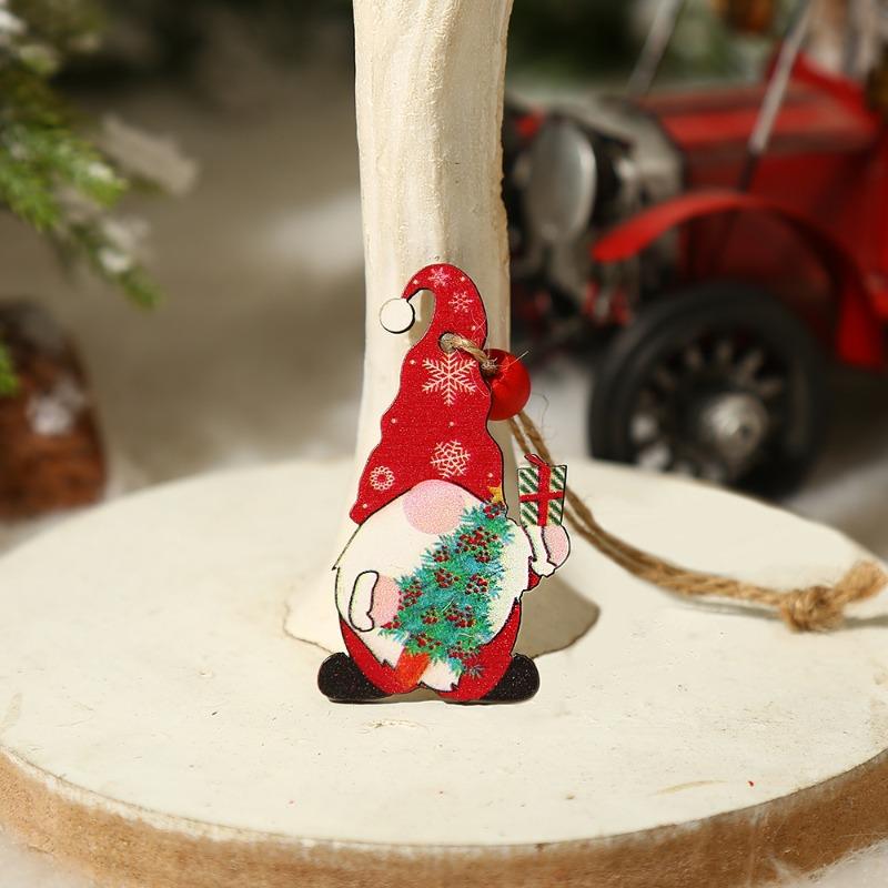 12pcs Christmas Gnome Wooden Pendant Christmas Decorations For Home 2025 Cristmas Ornament Xmas Gift Navidad Happy New Year 2025