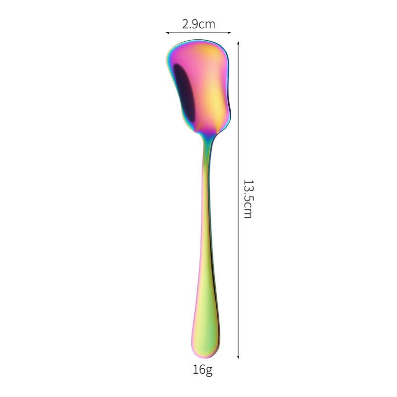Dessert Spoon Stainless Steel Stirring Spoons, Gourd Shape for Cake Salad Luxury Tableware Gift