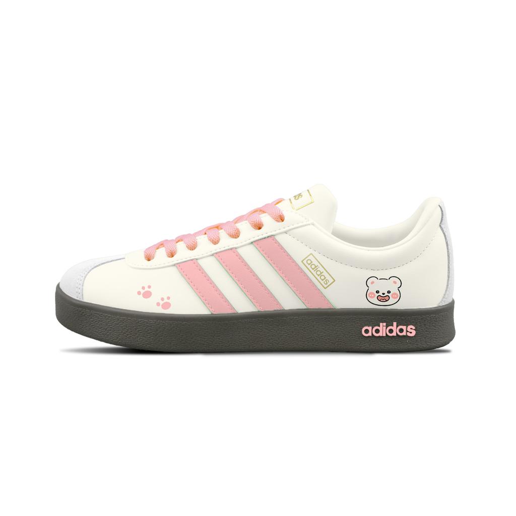 Vlastní Adidas VL COURT 2.0 Růžový medvídek Roztomilý 2.0 Nákupní taška Odolná proti oděru Nízké boty Trenéři Německé armády Unisex Růžová JI0497(Team1800-2.0 BOX)