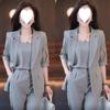 A Three-piece Professional Suit Set for Women's Summer Fashion, Slimming and Stylish Harem Pants