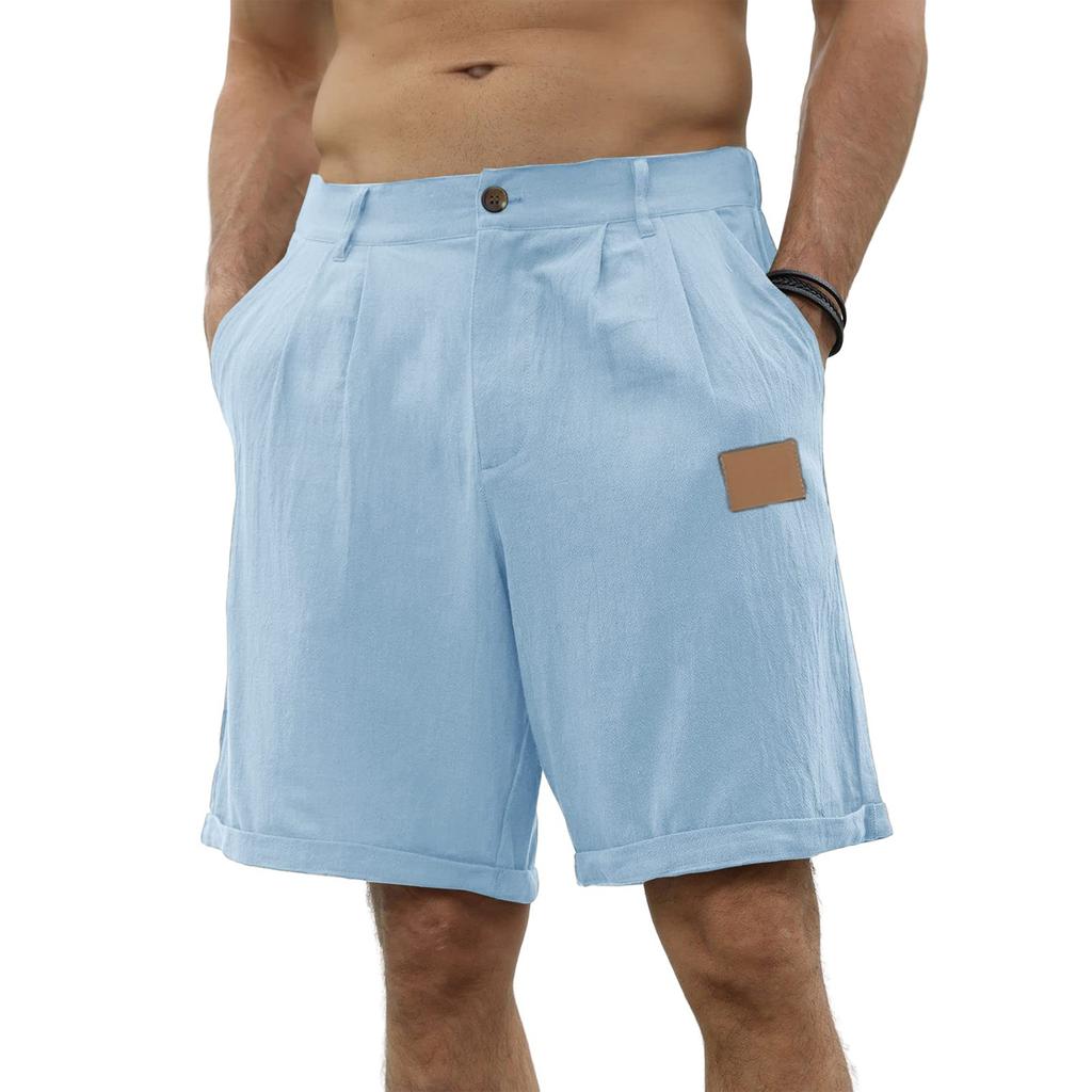 Herren Freizeithose mit bequemen leichten Knopftaschen und einfarbige Badeshorts