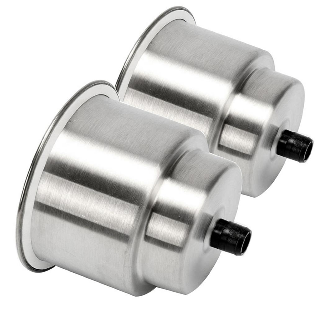 Upgraded Stainless Steel Cup Drink Holder with DrainMounting Gasket & Internal Pad for Marine Boat RVs Camper 4-piece