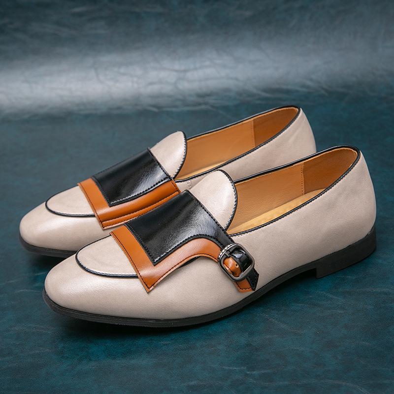 Men's Large Size Slip-on Leather Loafers - Size 48 Trendy Pull-on Driving Shoes