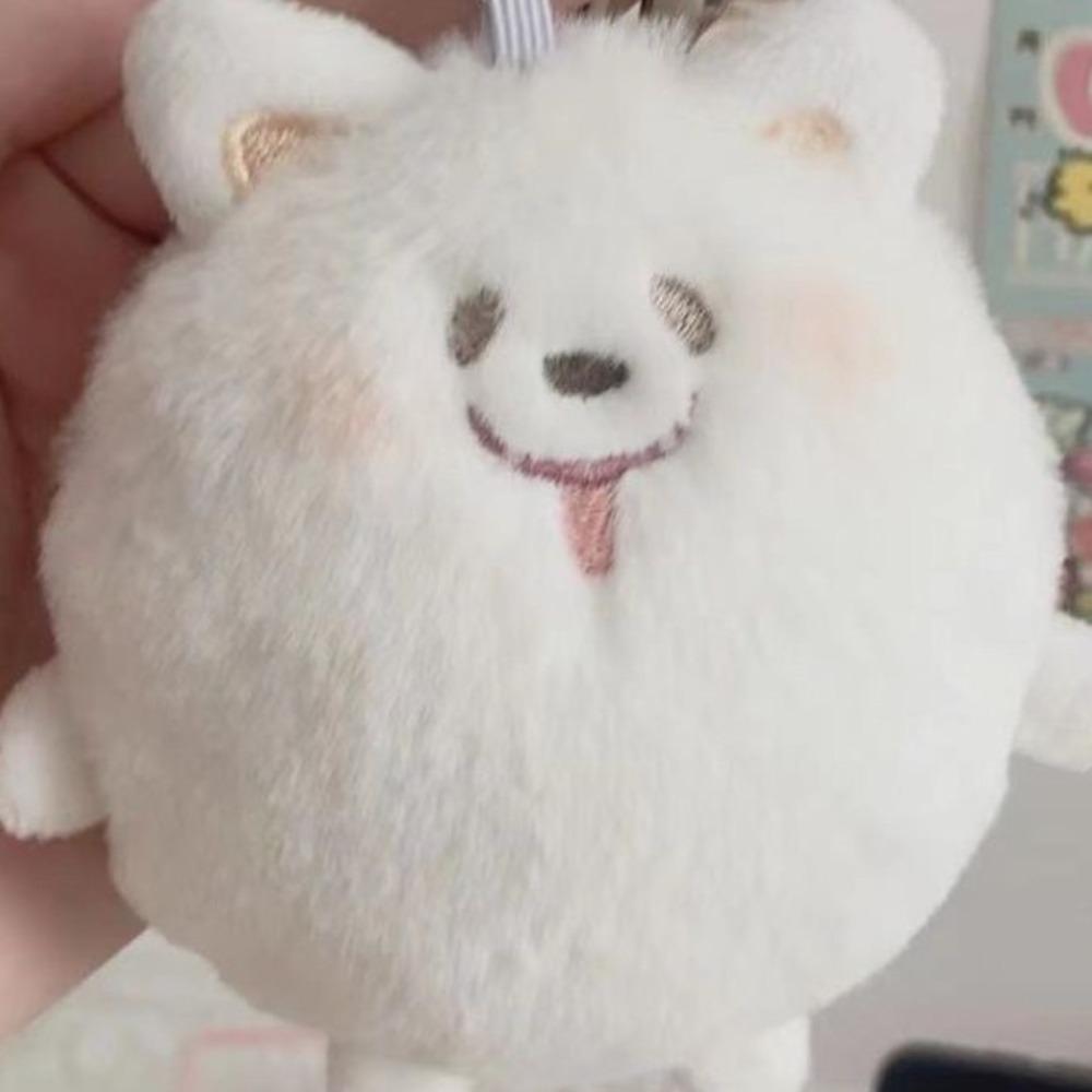 Put Tongue Samoyed Plush Keyring Dog Samoyed Doll Plush Keychain  Children's Gift