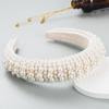 He Ming European Fashion Full Pearl Sponge Headband - Elegant High-End Hair Accessory for Women