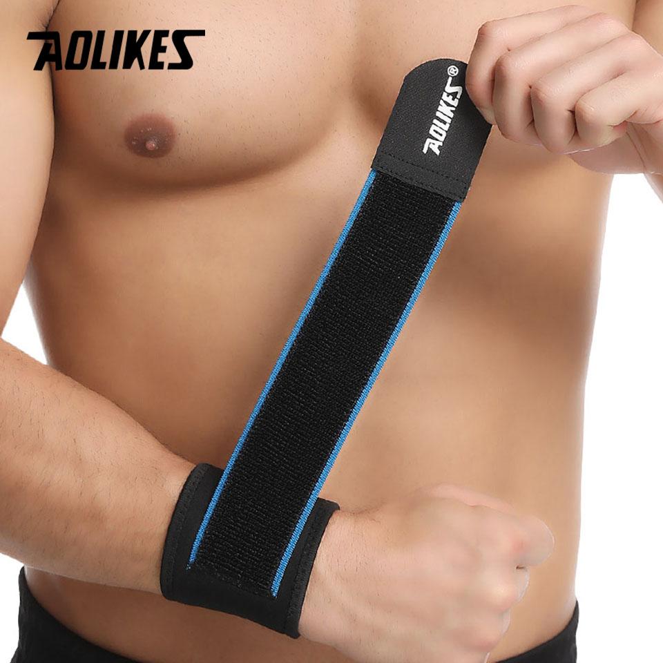 Aolikes 1Pcs Adjustable Sport Wristband Wrist Brace Wrap Bandage Support Band Gym Strap Safety Sports Wrist Protector Hand Bands