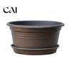Resin Planters for Bulbs Bulb Plant Pot with Saucer, 10 Inch 13 Wide Flowerpot Durable Garden Pots Tulips Drainage Holes, Indoor Outdoor Planter