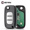 KEYYOU Für Renault Scenic III Megane III Fluence 2009-2015 VA2 Schlüsselanhänger mit Klinge 2/3 Tasten PCF7961 Chip 433MHz FSK Klappschlüssel