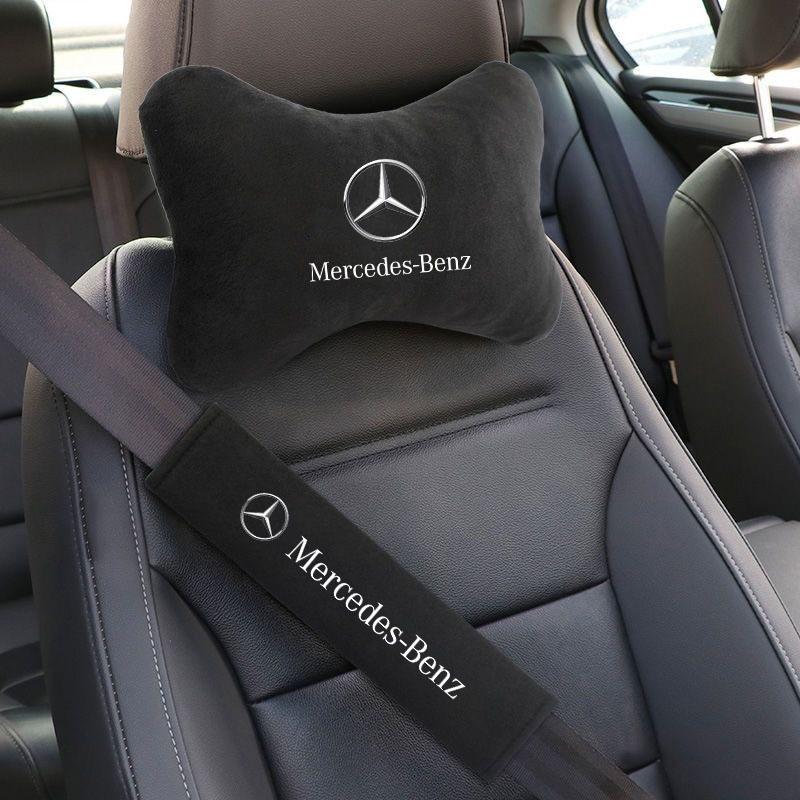 Soft Car Seat Belt Shoulder Pads Safety Headrest Neck Pillow Suit For Mercedes Benz A B C E S Class CLA CLS SLK GLA GLC GLB GLK