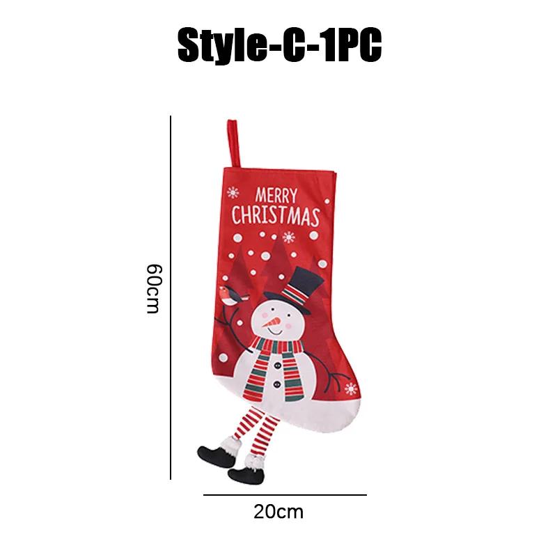 

Christmas Snowman Reindeer Large Christmas Stockings Cute Christmas Candy Gift Bag Hanging Legs Christmas Stockings Decoration as shown