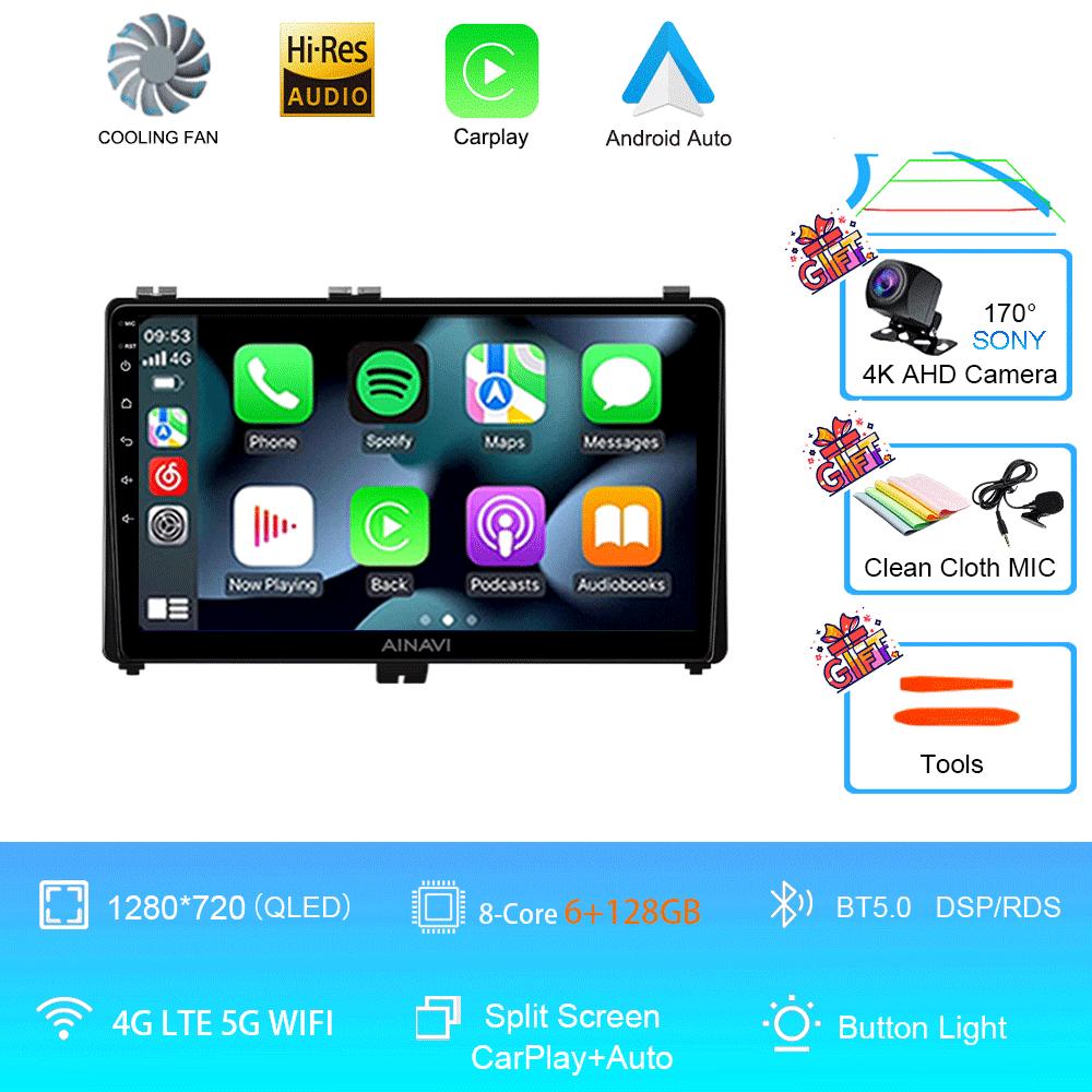 9" Android 14 Car Radio For Toyota Prius V Plus Alpha 2012 2013 2014 2015 Stereo Player GPS Navigation Carplay Auto LHD RHD DVD