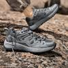 Breathable Mesh Hiking Sneakers Men's Thick-soled Outdoor Trekking Camping Shoes Male Elastic Climbing Shoes Wear-resistant