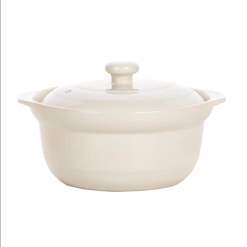 Huihuang 3.8L White Ceramic Covered Soup & Stew Pot